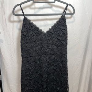 Abercrombie & Fitch Black Fitted Lace Zip Up Dress